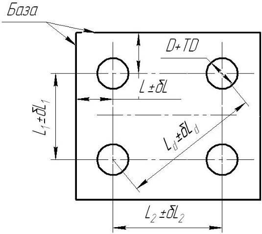 Допуск на расположение отверстий на чертеже